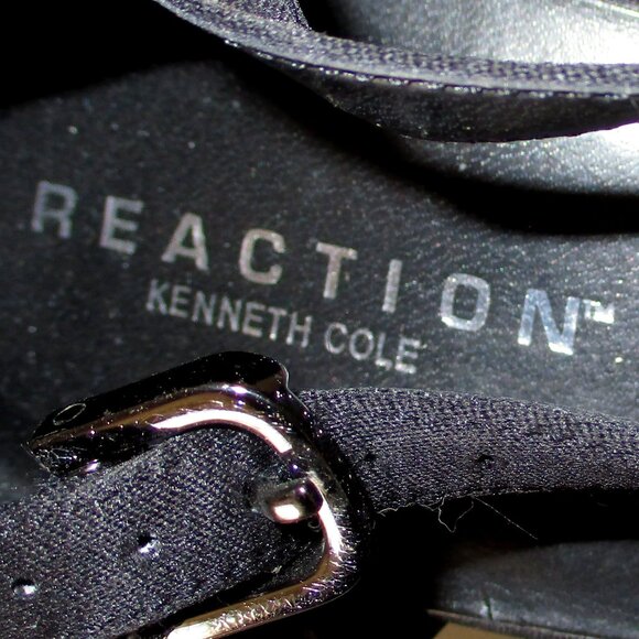 Kenneth Cole Reaction Womens Dressy Black Satin Ankle-strap Pump w/3" Heel - 8M - Picture 5 of 9